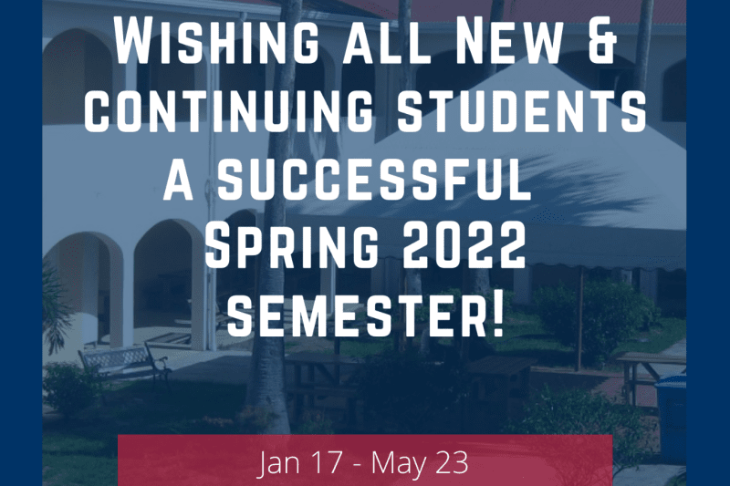 Welcome all incoming students to the Spring Semester of 2022