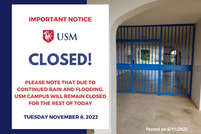 USM campus will be closed due to inclement weather